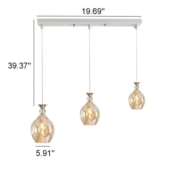 Nordic Gradient Glass Orb 1/3 Light Island Light Chandelier - Image 12