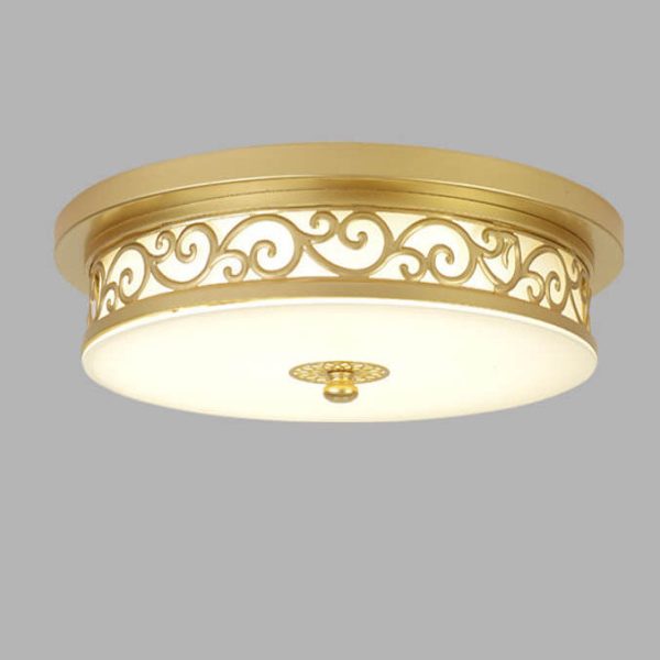 Vintage Circle Patterned Edge Iron 1-Light LED Flush Mount Ceiling Light - Image 14