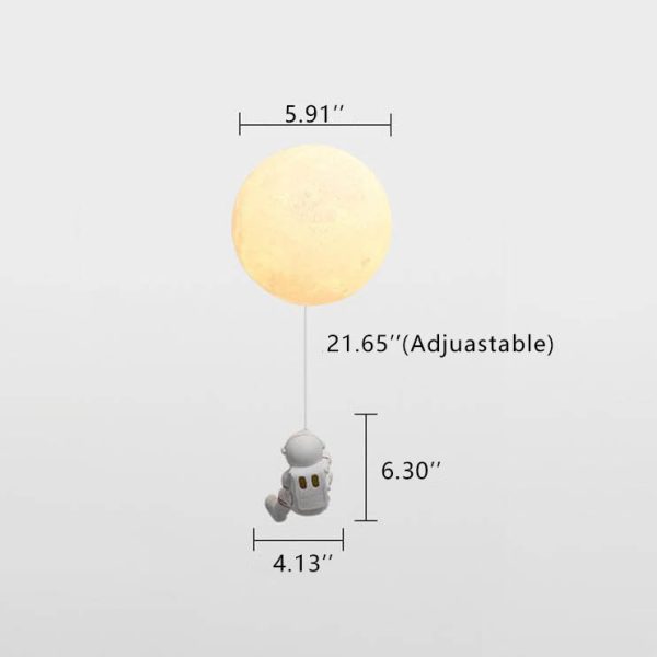Creative Moon Astronaut 1-Light LED Wall Sconce Lamp - Image 5