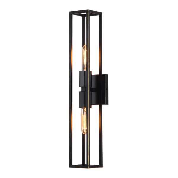 Simple Metal Frame Glass Shade American Style Wall Sconce Lighting - Image 11