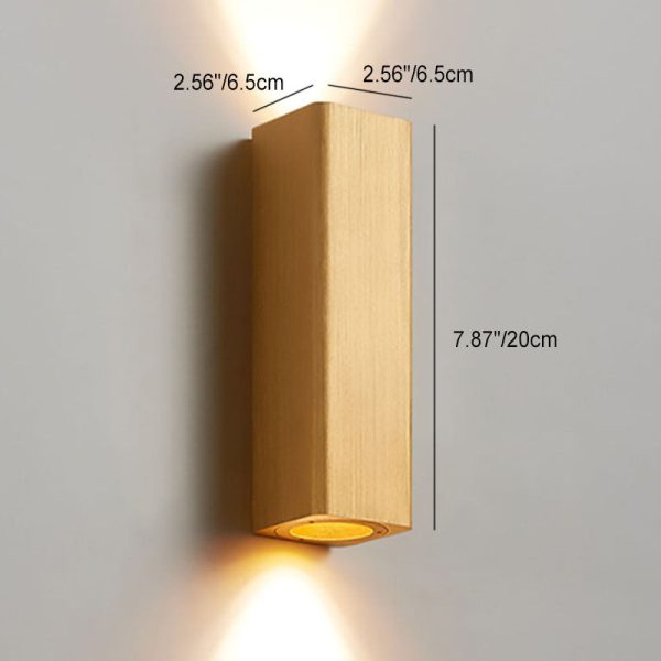 Nordic Minimalist Brushed Aluminum Rectangular Column LED Wall Sconce Lamp - Image 8