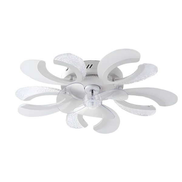 Simple Flowers Mute Timing Stepless Dimming Smart Modern Ceiling Fan Light - Image 5