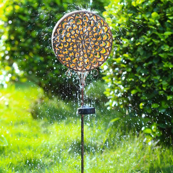Bohemian Solar Hollow Drum Light LED Metal Outdoor Garden Lamp - Image 2