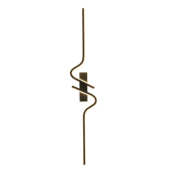 Minimalist Long Wave Aluminum Black Decorative LED Wall Lamp - Image 9