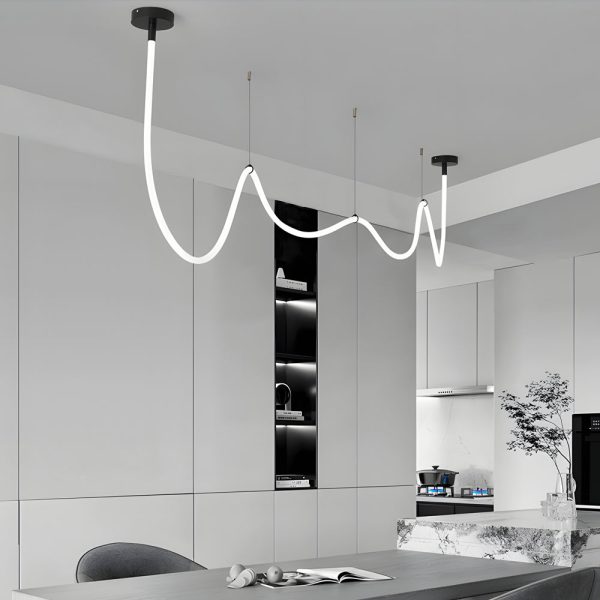 Modern Minimalist LED Silicone Rope Pendant Chandelier - Image 2
