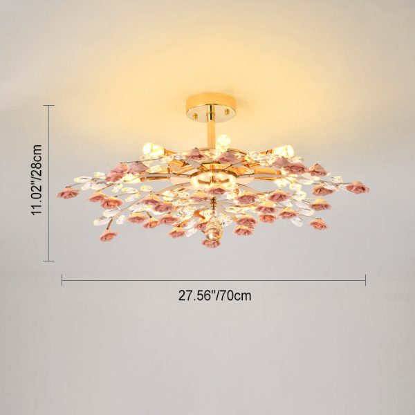 Modern Luxury Rose Iron Ceramic Crystal 6/7/8 Light Chandelier - Image 5