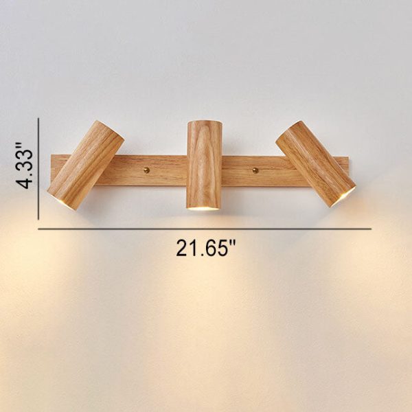 Japanese Minimalist Solid Wood Spotlight Track 1/3/4 Light Flush Mount Ceiling Light - Image 10