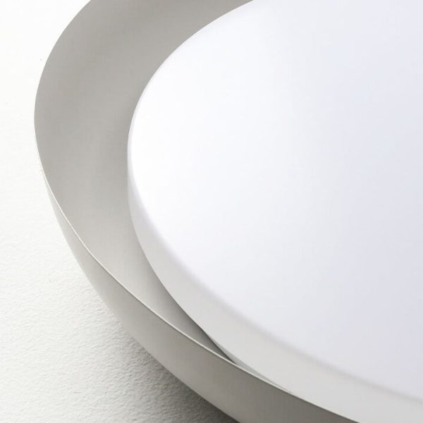 Minimalist Round Bowl Wood Grain LED Flush Mount Ceiling Light - Image 13