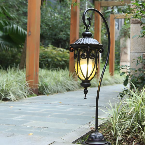 Waterproof Lantern Raindrops Glass Shade European Outdoor Lawn Lights - Image 2