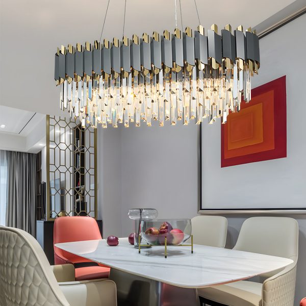 6/8-Light Crystal Layered Chandelier Dimmable Dining Room Pendant Lighting - Image 3