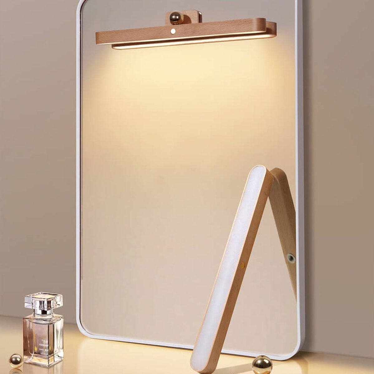 Modern Wooden Strip USB Magnetic LED Mirror Front Wall Sconce Lamp - Image 18