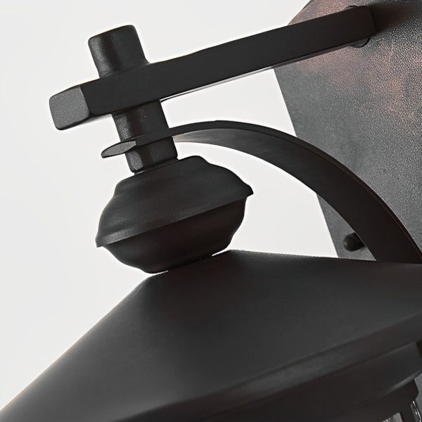 Retro Aluminum Glass LED Waterproof Black American Garden Wall Lamp - Image 8
