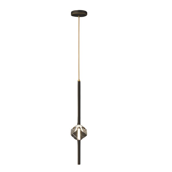 Modern 1-Light Copper Single Crystal Pendant Light with 3-Step Dimming LED - Image 9