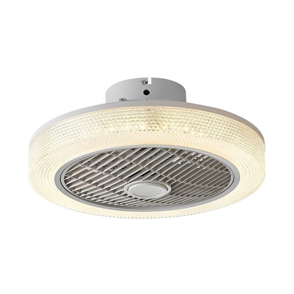 Round Dimmable LED Warm Air Mute Modern Bladeless Ceiling Fans Lights - Image 6