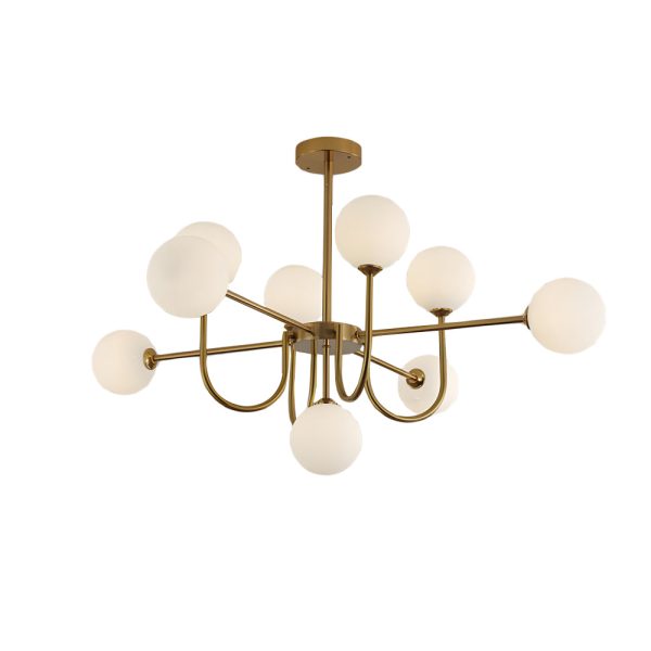 Amber Glass Globe Molecule Chandelier - Image 10