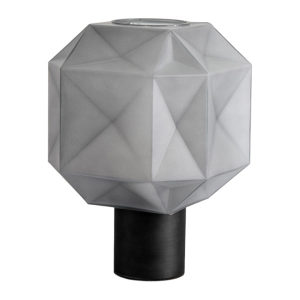 1-Light Cylinder and Cubo Smoke Glass Orb Modern Table Lamp - Image 6