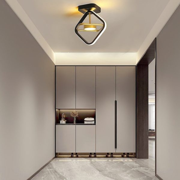 Circle Square Dimmable LED Modern Entry Ceiling Light Flush Mount Lighting - Image 3