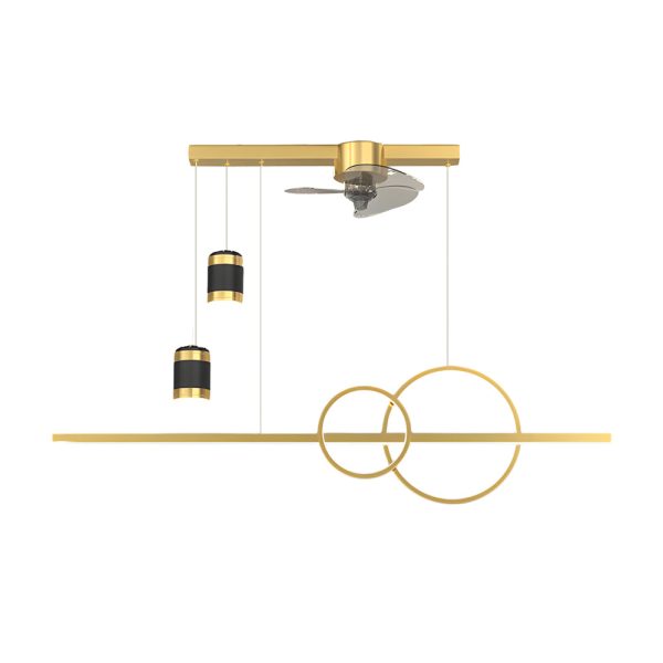 3 Step Dimming Creative Projection Modern Dining Room Chandelier with Fans - Image 6