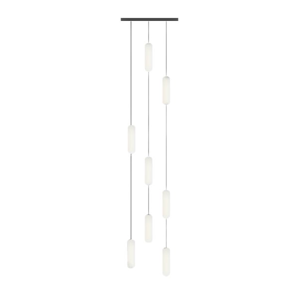 White Long Tube Multi Light Staircase Chandelier - Image 13