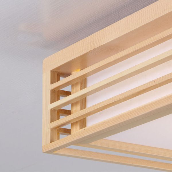 Nordic Solid Wood Square LED Japanese Tatami Flush Mount Ceiling Light - Image 19