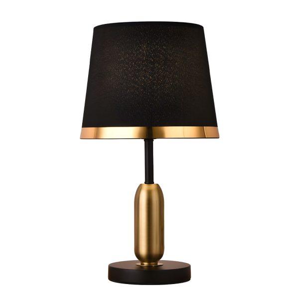 Vintage White/Black and Mid-Century Modern Brass Table Lamp - Image 9