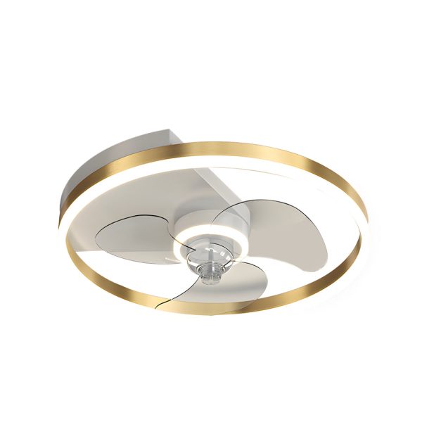 Simple Round Silent LED Three Step Dimming Modern Flush Mount Ceiling Fans - Image 7