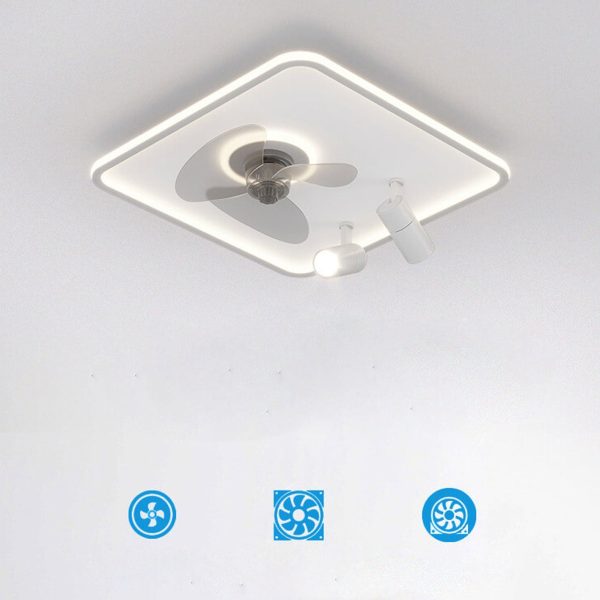 Minimalist Ultra-thin Square Spotlight  LED Flush Mount Ceiling Fan Light - Image 13
