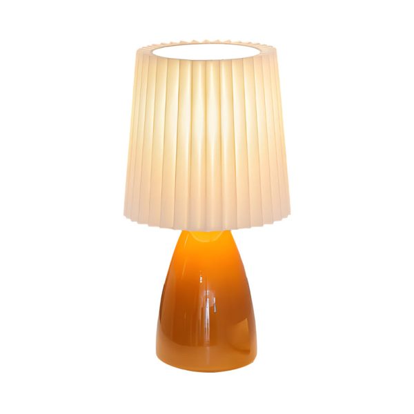 12 inch Pleated-Shade Glass Dimmable Table Lamp - Image 8
