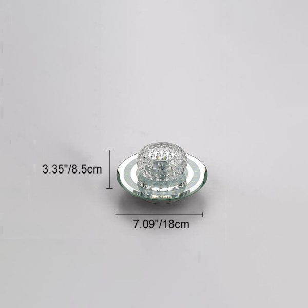 Minimalist Light Luxury Crystal Round Spotlight LED Flush Mount Ceiling Light - Image 12