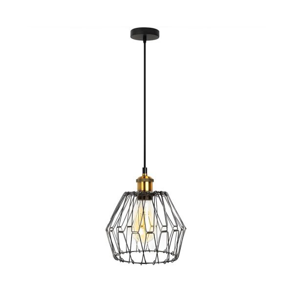 3 Lights Changeable Shape Iron Cage Retro Industrial Style Chandelier - Image 5