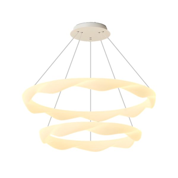Creative Cream Style Designer Rings 3 Step Dimming Modern Chandelier - Image 11