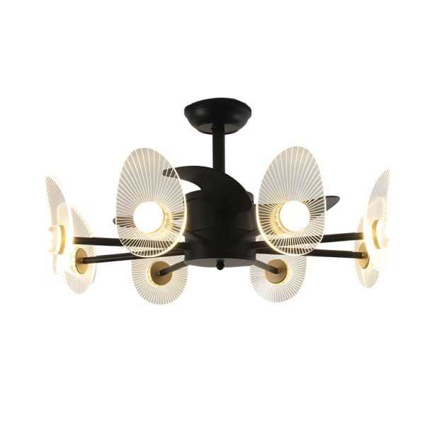31-In Black Round Acrylic Ceiling Fan with Light and Remote, 3 Blades - Image 9