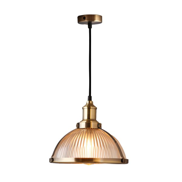 1-Light Striped Glass Shade Tungsten Wire 40W Pendant Lights - Image 8