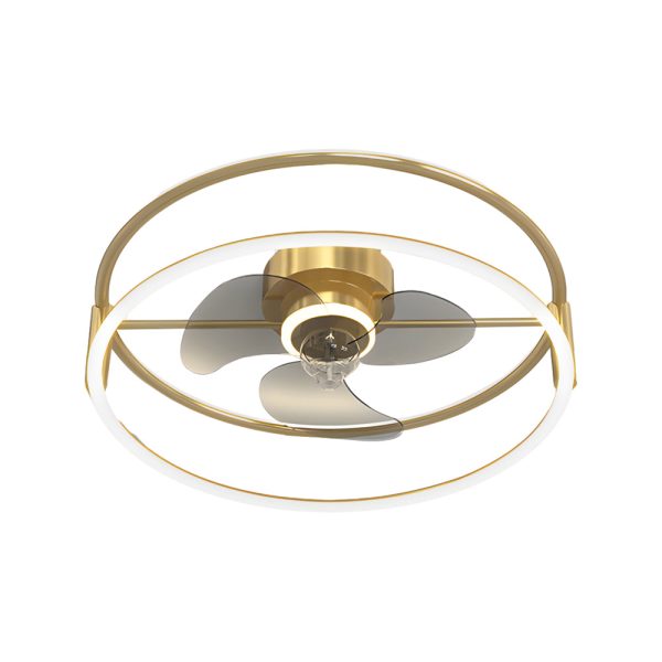 Minimalist Ring Three Step Dimming LED Mute Modern Bladeless Ceiling Fan Lights - Image 7