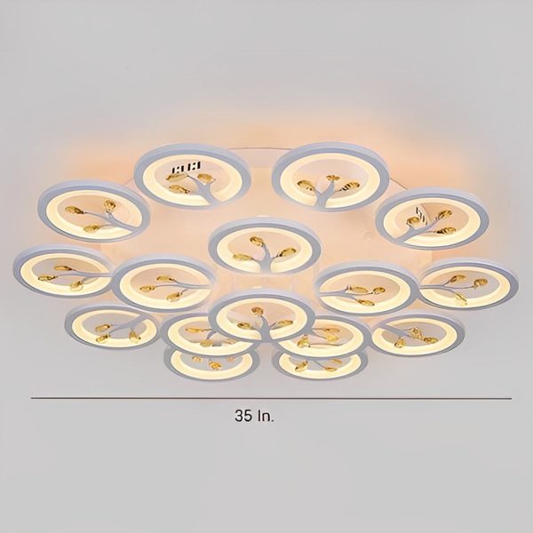 16 Lights Flower Dimmable LED White Nordic Ceiling Lights Flush Mount Lighting - Image 11