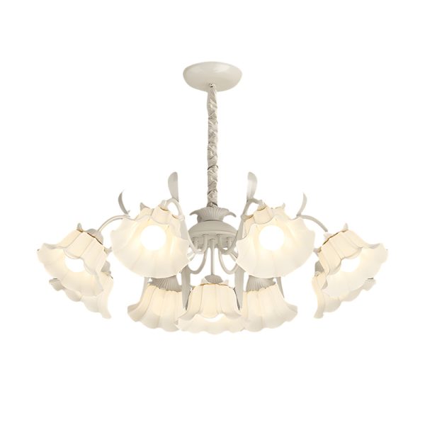 9 Heads Flowers Elegant Three Step Dimming French Style Chandelier - Image 7