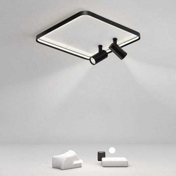 16'' Square Dimmable Flush Mount LED Lights with 2 Adjustable Spotlights Track Lights - Image 3