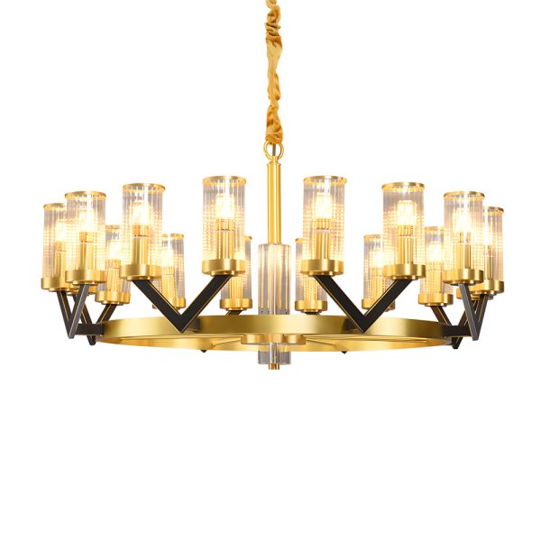 Round Personality Molecular Glass Copper Nordic Modern Chandelier Lamp - Image 9