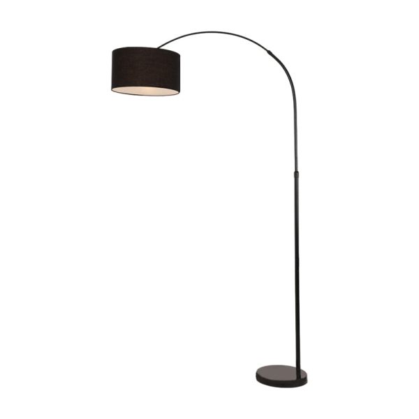 Marble Base and Shaded Adjustable Arc Floor Lamp - Image 8