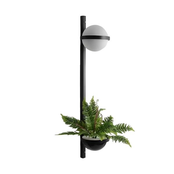 Creative Flowerpot Ball Waterproof LED Black Modern Outdoor Wall Light - Image 9