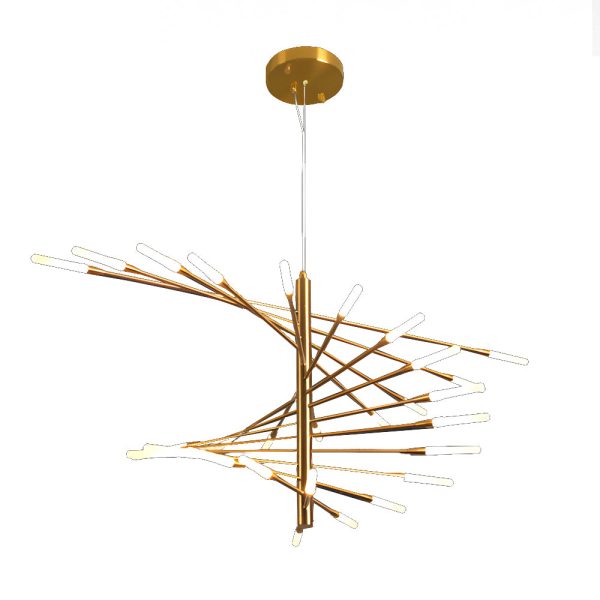 Modern Chandelier Rotating Fireworks, Black/Gold - Image 10