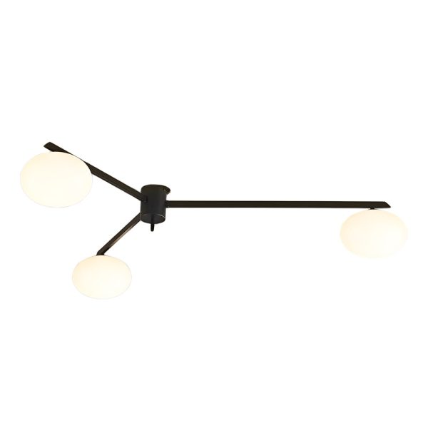 White Glass Bubble Black Semi-Flush Ceiling Light - Image 11