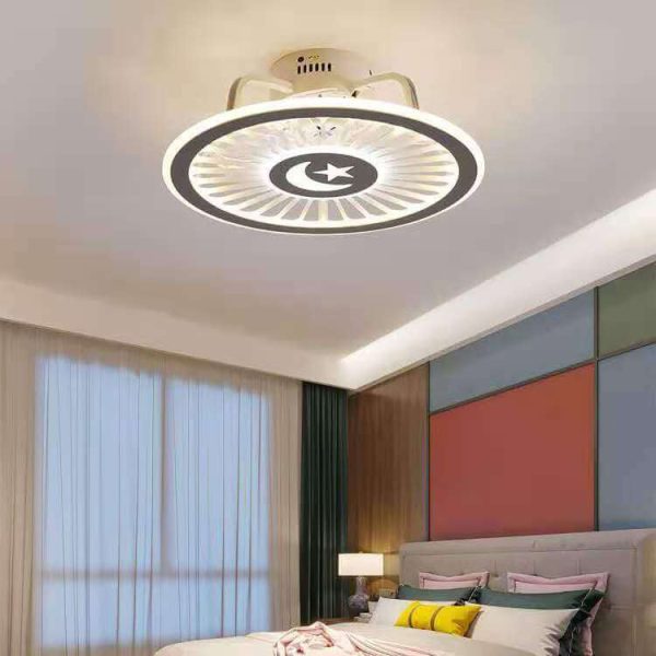 Modern Clear Acrylic LED Flush Mount Ceiling Fan Light - Image 6