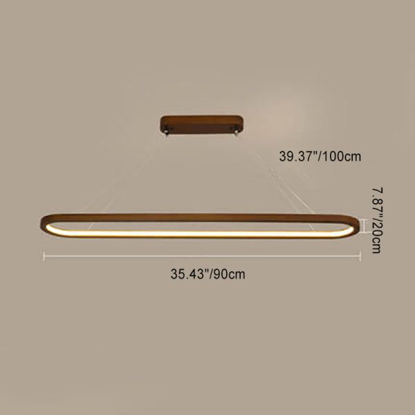 Modern Chinese Solid Wood Round Ring Frame Island Light LED Chandelier - Image 10