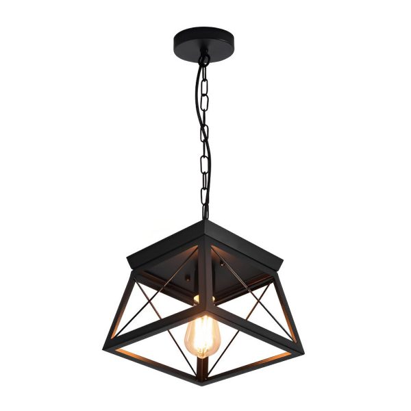 Geometric Iron Adjustable Height Retro Industrial Style Chandelier Light - Image 6