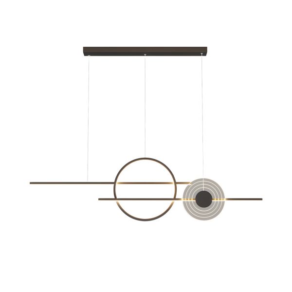 39.4'' Dimmable Ring Linear LED Island Chandeliers for Dining Room, Black/White - Image 8