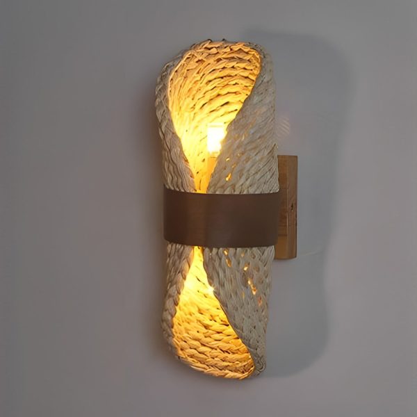 Creative Rattan Wood LED up and down Lighting Japanese-Style Wall Lamp - Image 4