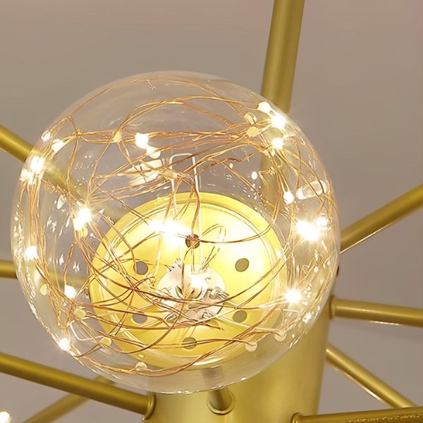 6-light LED Glass Gold Modern Chandelier Kitchen Pendant Lighting - Image 8