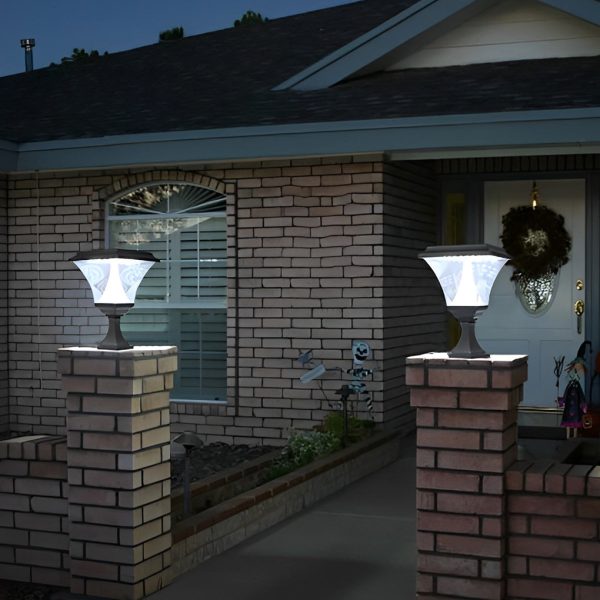 Creative Square LED Waterproof Black Retro Solar Fence Post Lights - Image 2