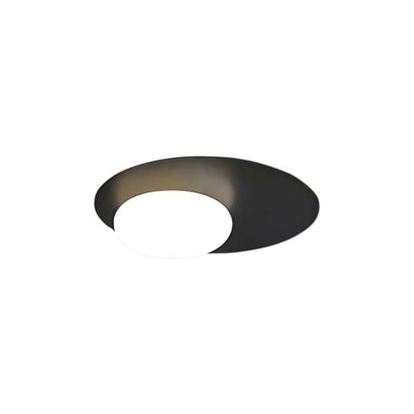 1-Light LED Oval Metal White Glass Flush Mount Ceiling Light - Image 8